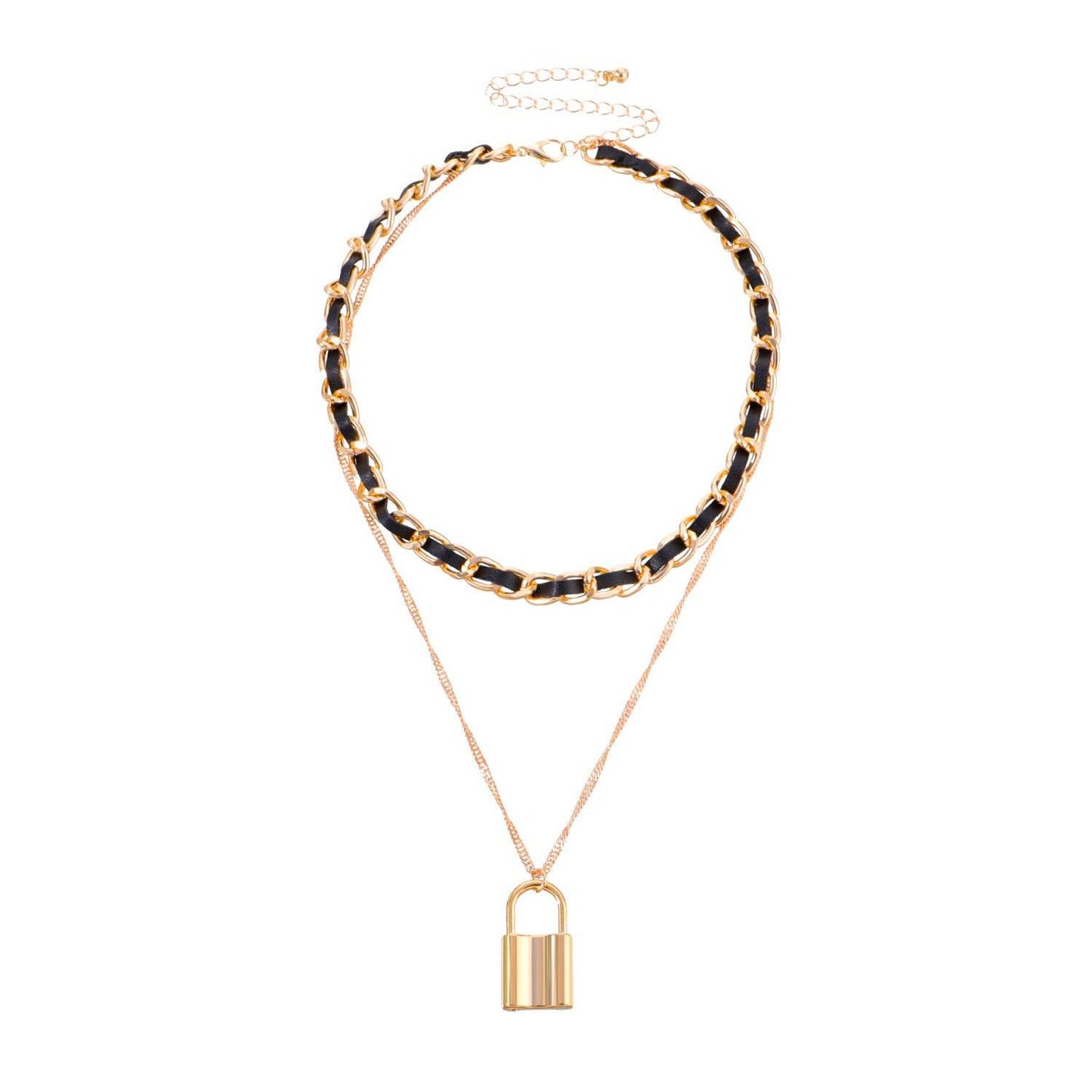 Vintage Chain Lock Pendant Necklace For Women - Velora