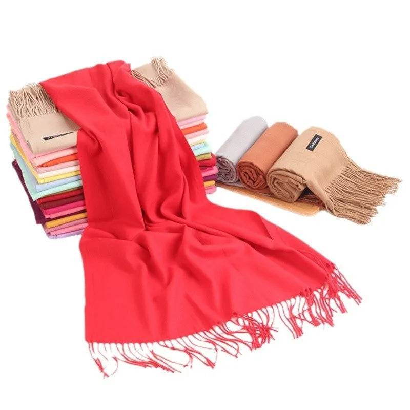Pure Color Warm Keeping Scarf All-match Cashmere Shawl - Velora