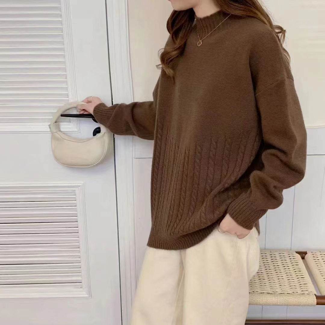 Autumn And Winter New Twist Simple Comfortable Sweater Bottoming Shirt - Velora