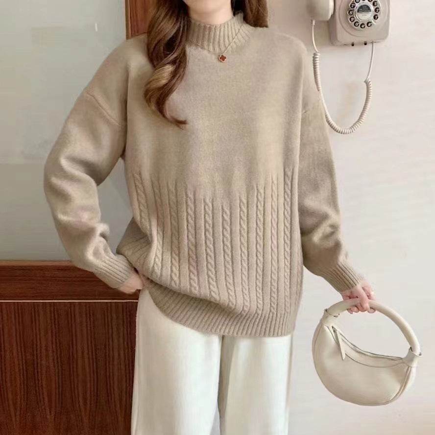 Autumn And Winter New Twist Simple Comfortable Sweater Bottoming Shirt - Velora