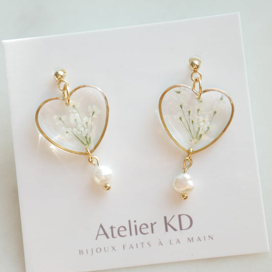 Boucles d'oreilles Perla - coeur (moyen) - Velora