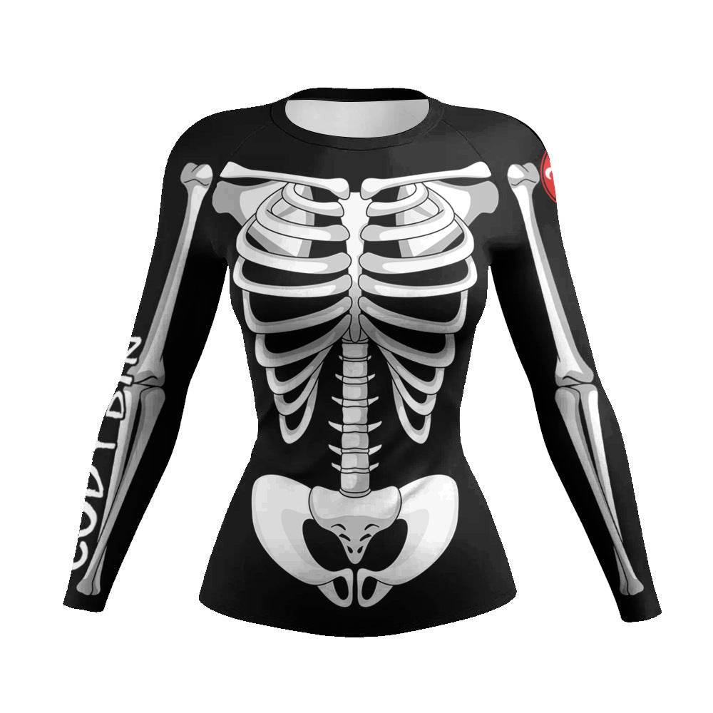 Printed Slim Fit Long Sleeve Workout Tops for Women - Velora