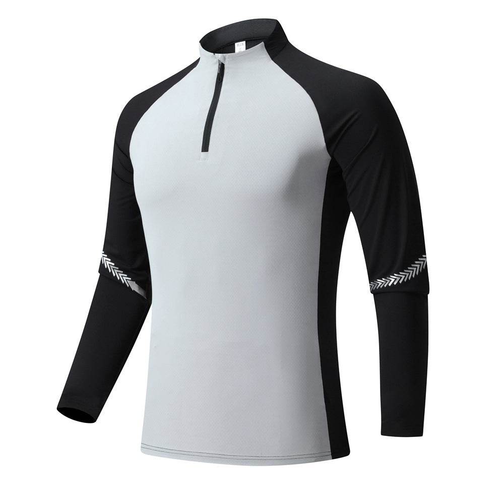 Mock Neck Half Zip Workout top for Men Long Sleeve exercise top - Velora