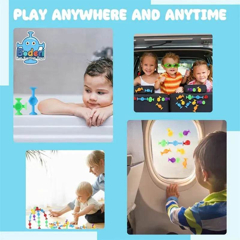 114pcs Silicone Suction cup building toys for Kids - Velora