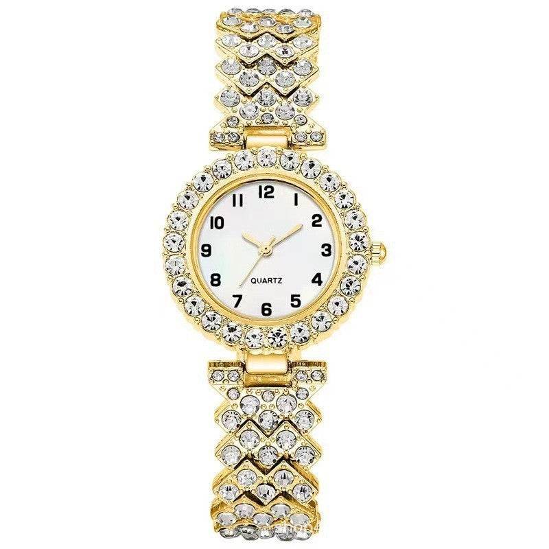 Fashion Jewelry 2pcs Luxury Fashion Women Watch Set Silver Strap Ladies Quartz Wristwatch Alloy Bracelet For Ladies Jewelry Set Clock Gift - Velora