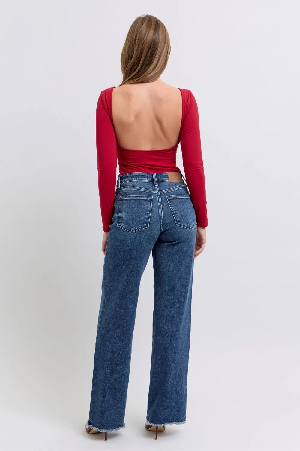 Judy Blue Full Size Raw Hem Mid Rise Jeans - Velora