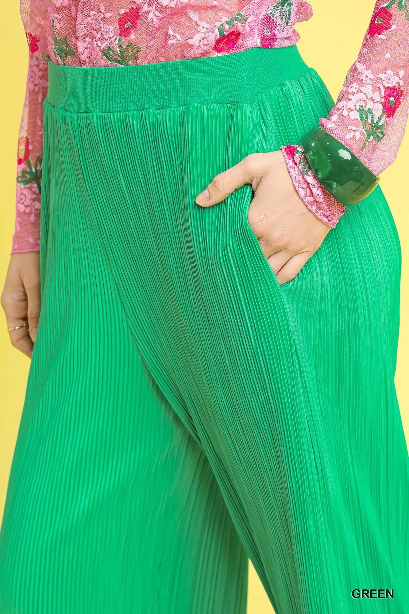 Umgee Wide Leg Textured Pants - Velora