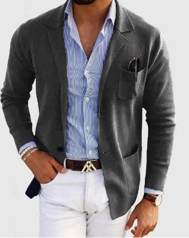 Men's Spring Leisure Printed Double Button Suit Jacket - Velora
