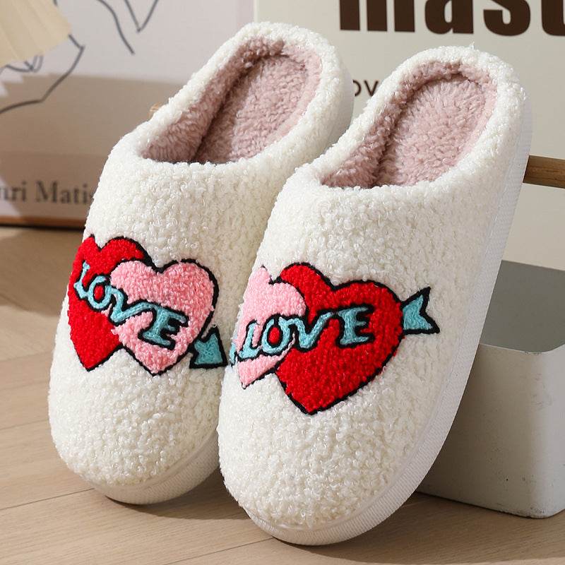 Women's Home Slippers Fashion Plush House Shoes For Valentine's Day - Velora