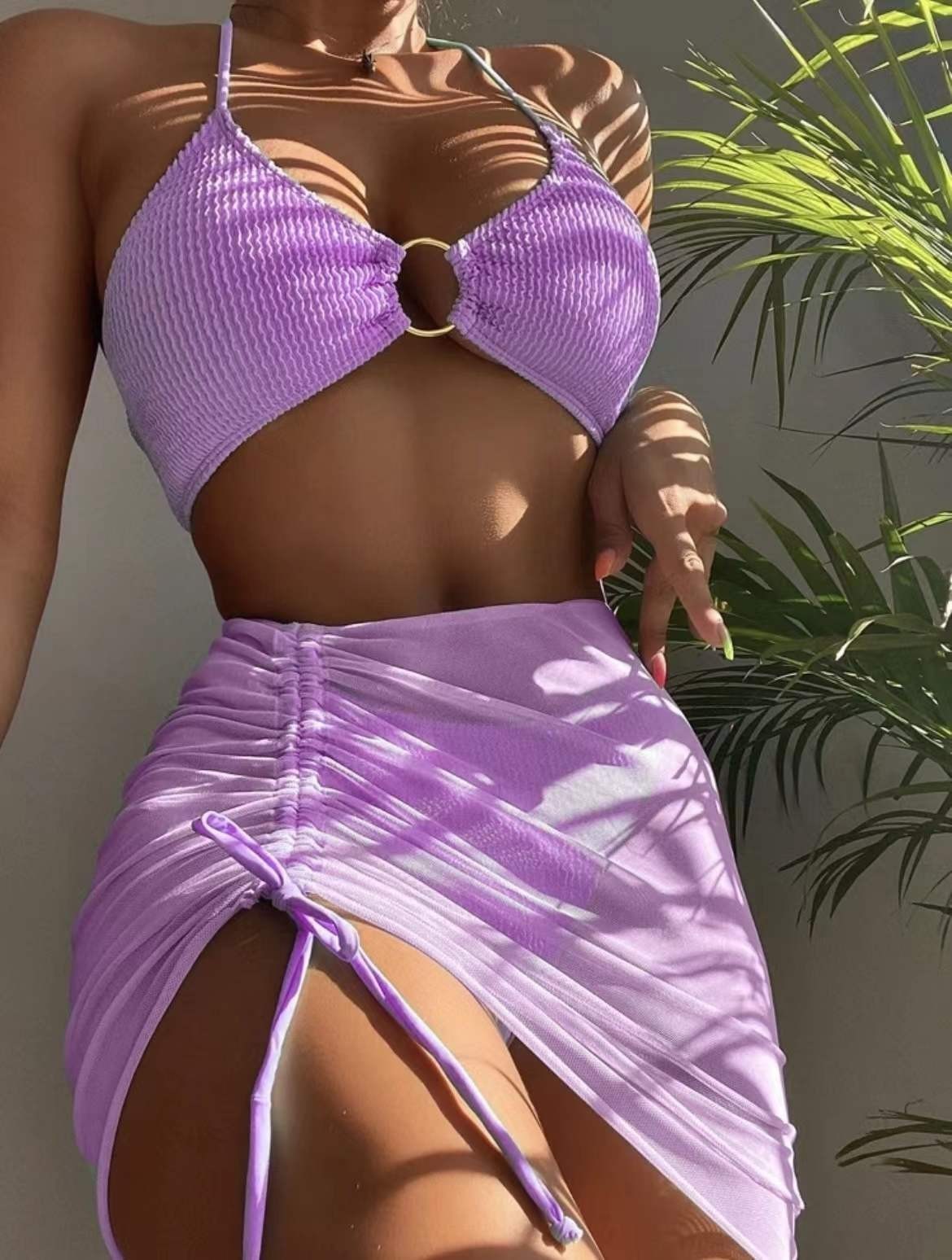 3pcs Halter Bikini Summer Fashion Personalized Three-point Beach Swimsuit https://like2b-uy
