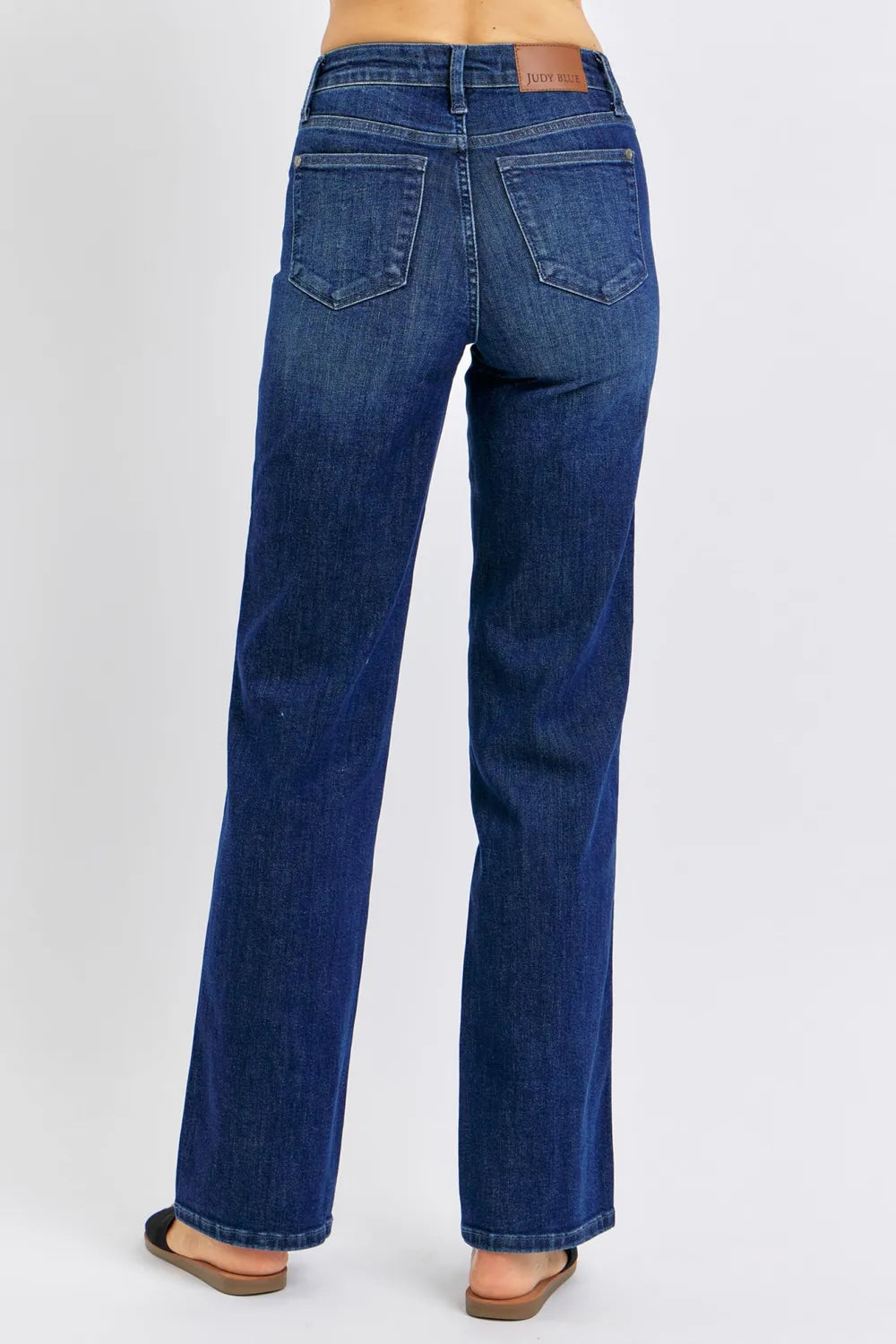 Judy Blue Full Size Tummy Control Straight Jeans Plus Size - Velora