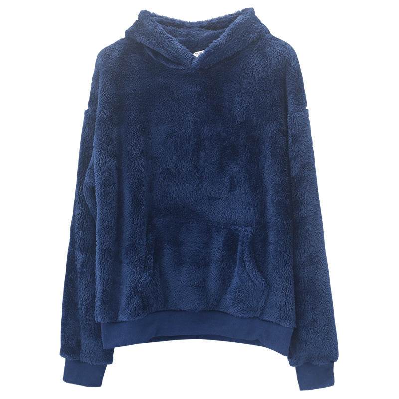 Double-sided Velvet Hooded Sweater Men's Plush Sweatshirt With Pockets - Velora