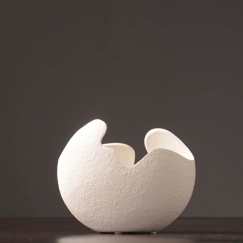 Simple white ceramic vase decoration - Velora