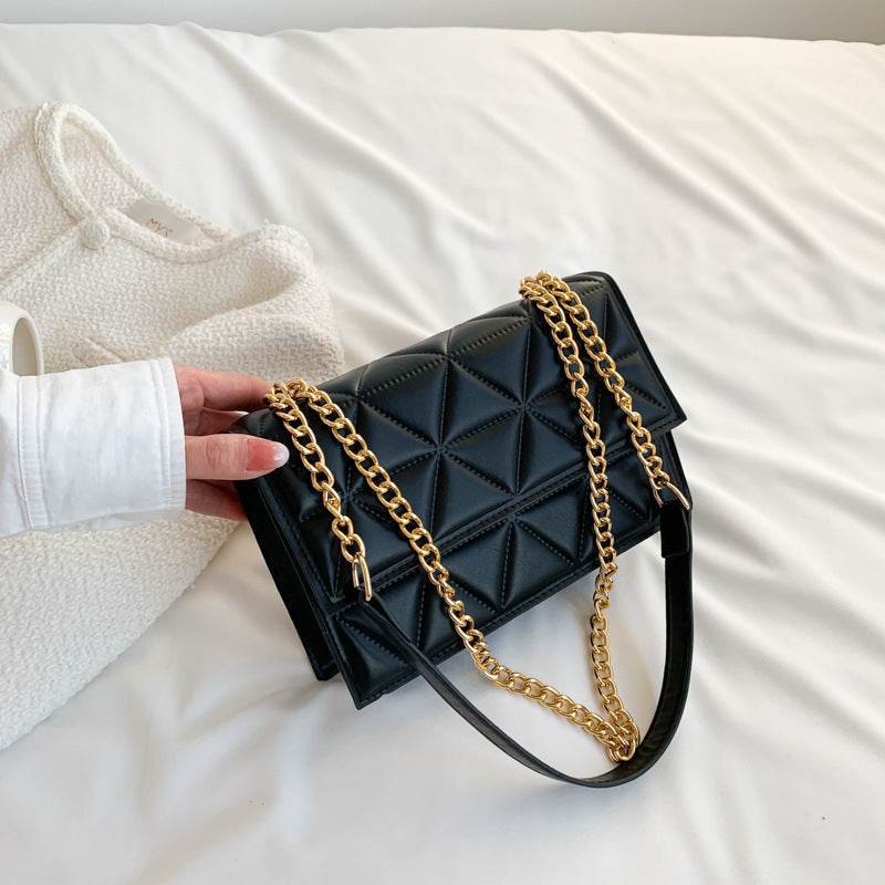 Western Style Rhombus Embroidery Thread Shoulder Messenger Bag - Velora