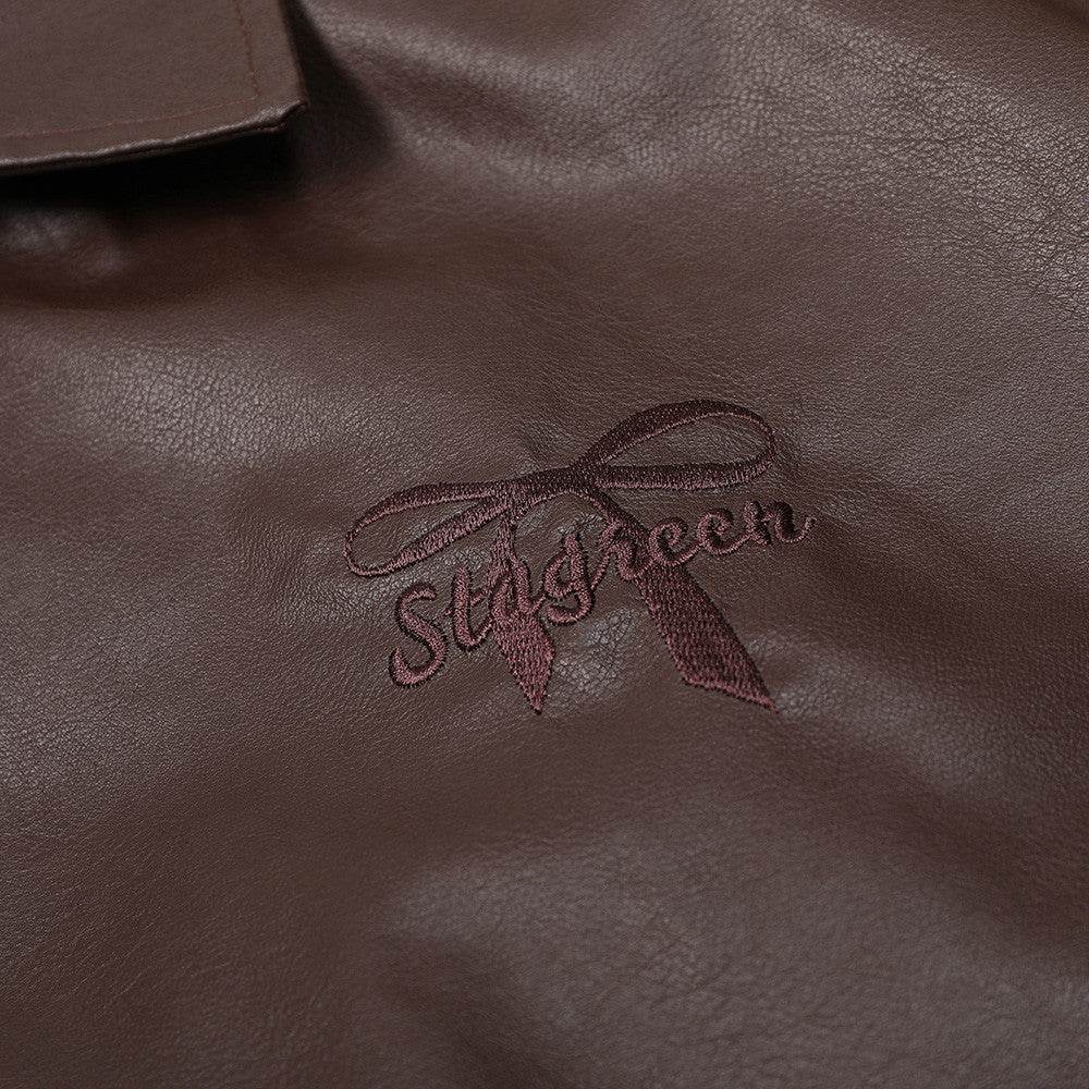 Men's Leather Coat Brand Zipper - Velora