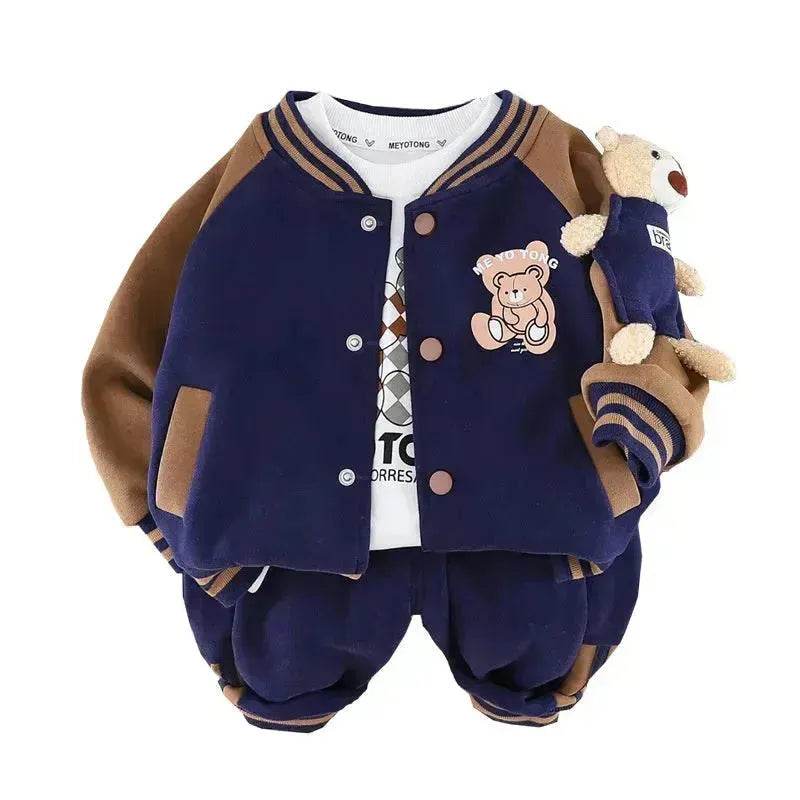 Children Fashionable Long Sleeve Three-piece Sweater Set - Velora