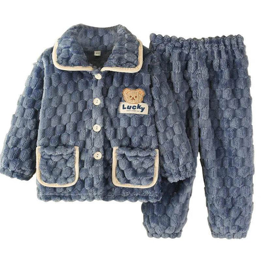 Children Thick Winter Fleece Pajamas set boys girls kids - Velora