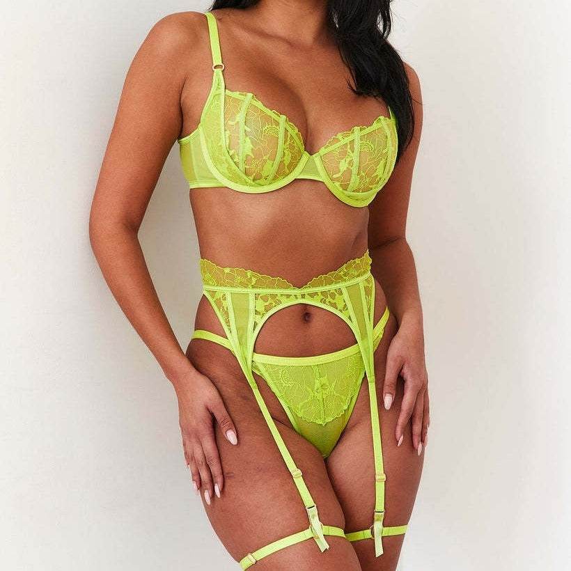 Women's Fashion Embroidered Bra Garter Suit - Velora
