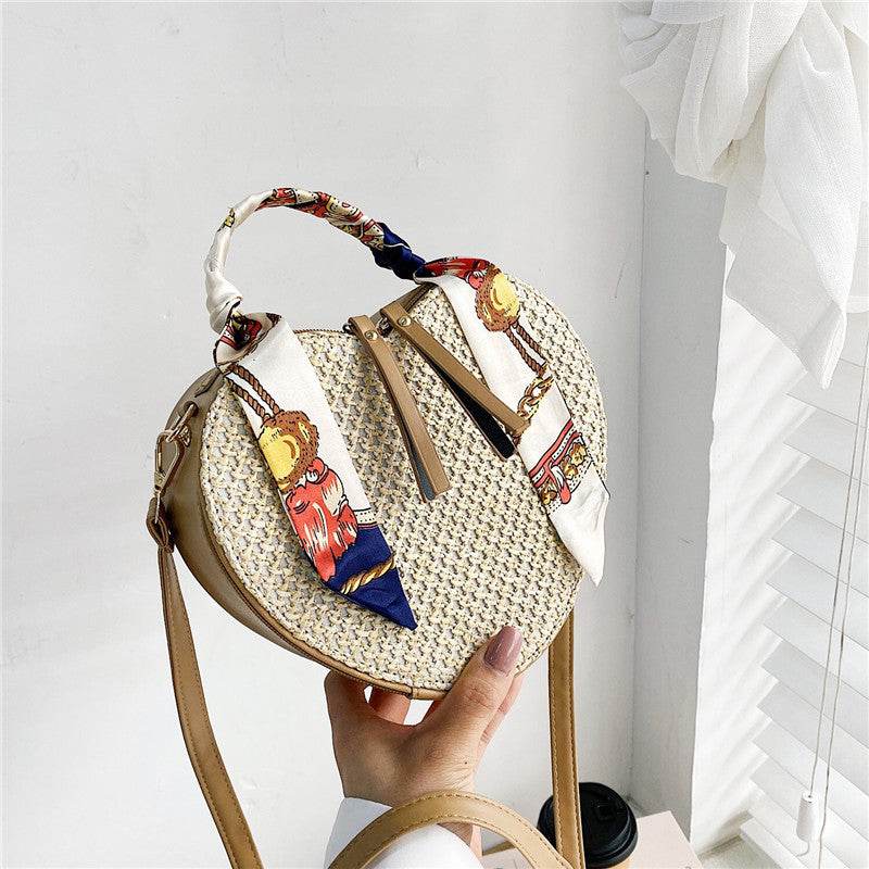 Straw Silk Scarf Spring Simple Shoulder Messenger Phone Bag - Velora