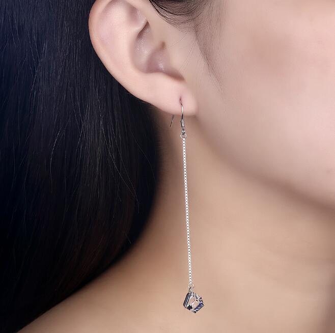 Crystal Earrings with 925 Silver and Swarovski Elements