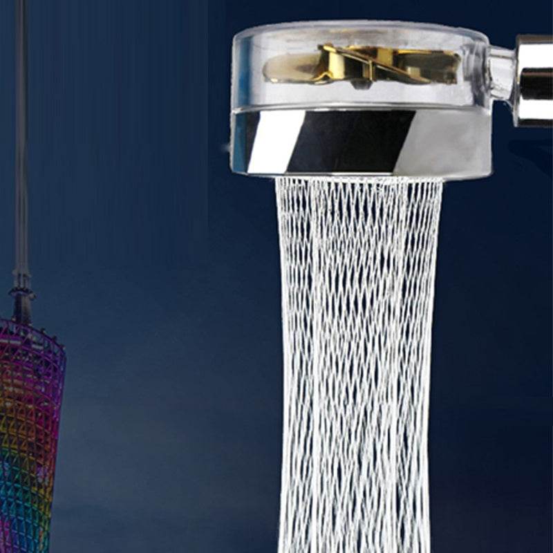 Propeller Driven Shower Head With Stop Button And Cotton Filter Turbocharged High Pressure Handheld Shower Nozzle - Velora