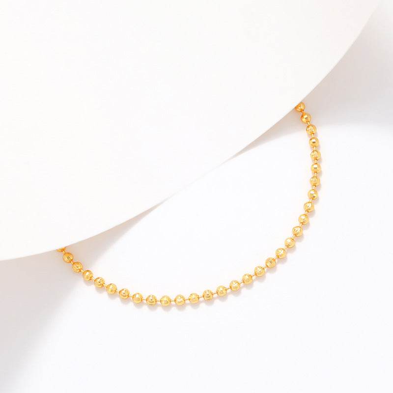Copper Alloy Electroplated Real Gold Frosted Carven Design Geometric Beads Bracelet - Velora