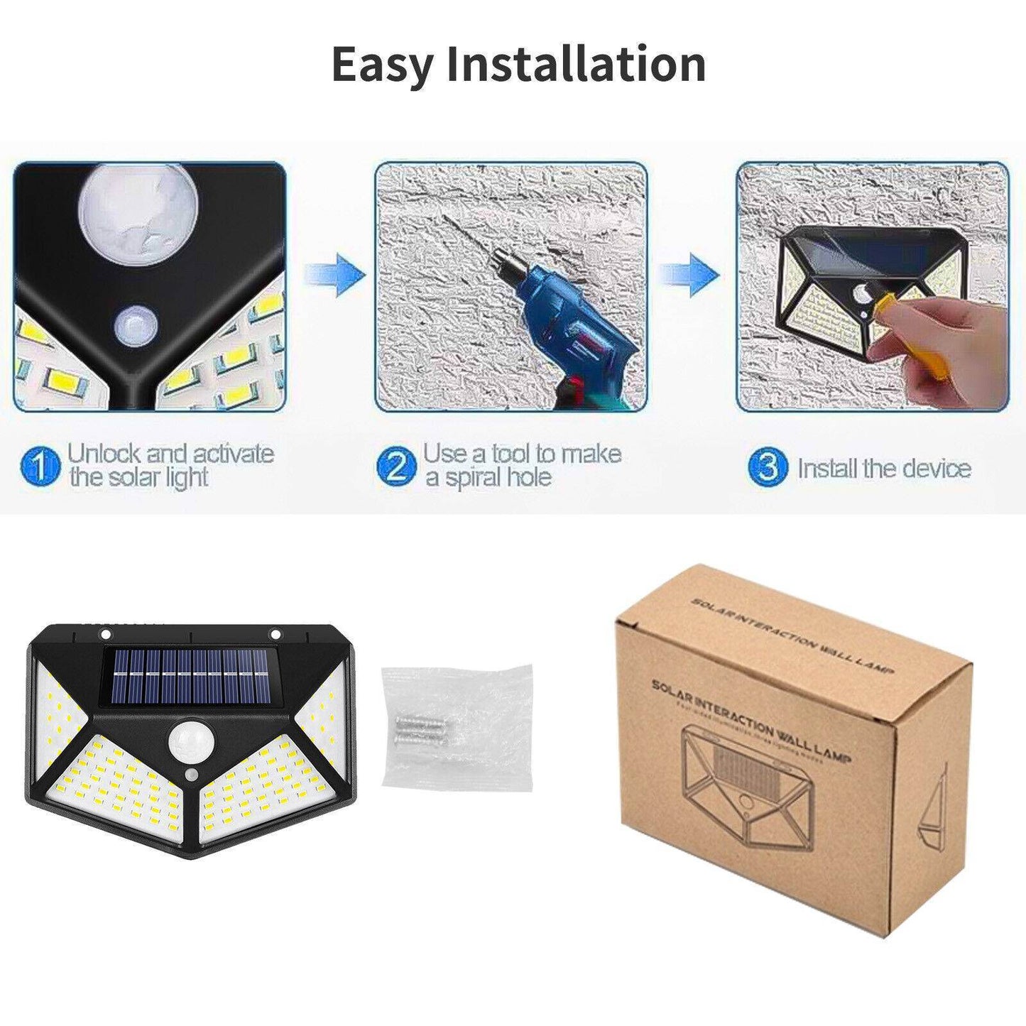 4X Solar Power PIR Motion Sensor Wall Lights LED Outdoor Garden Security Lamp - Velora