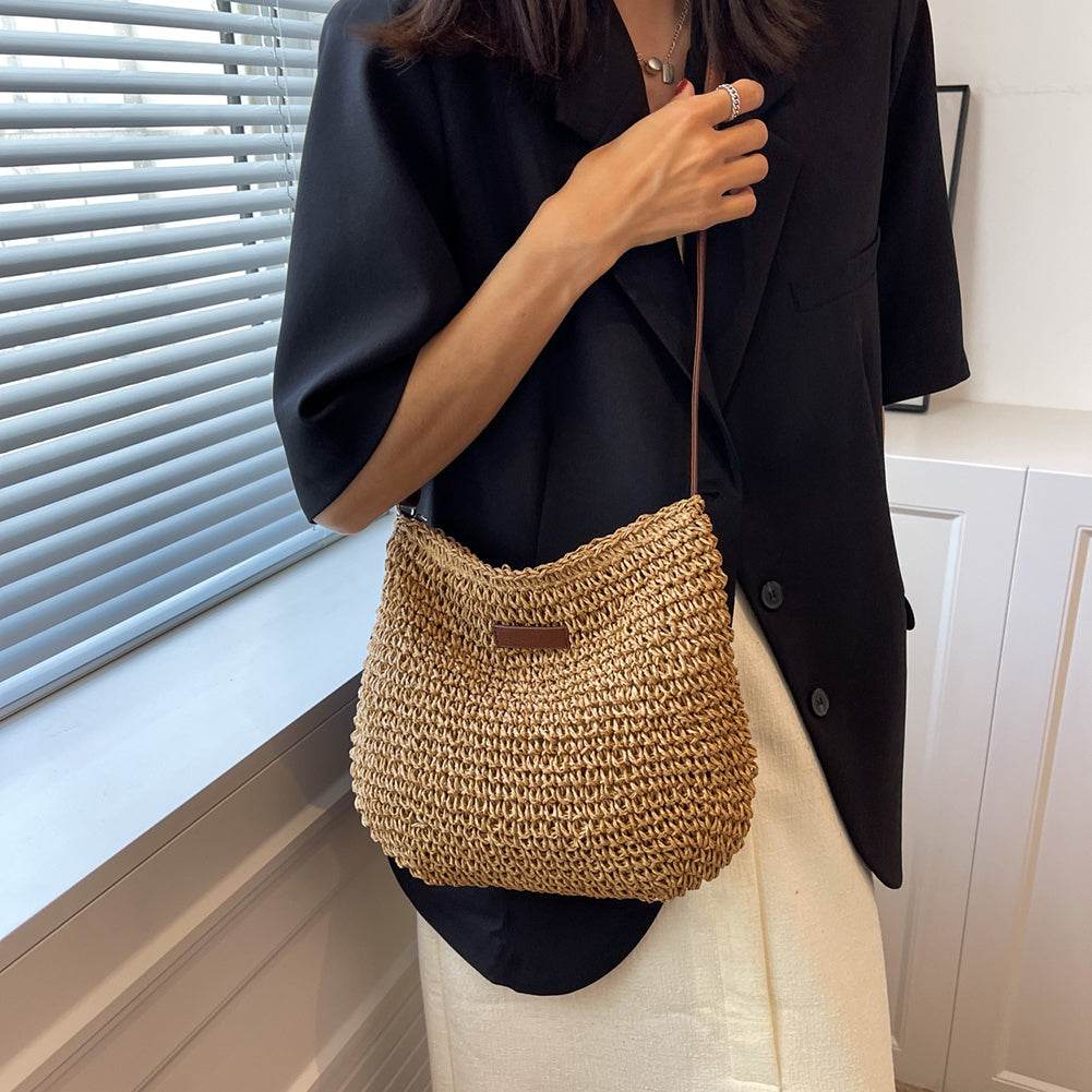 Niche Design Vacation Straw Tote Bag - Velora