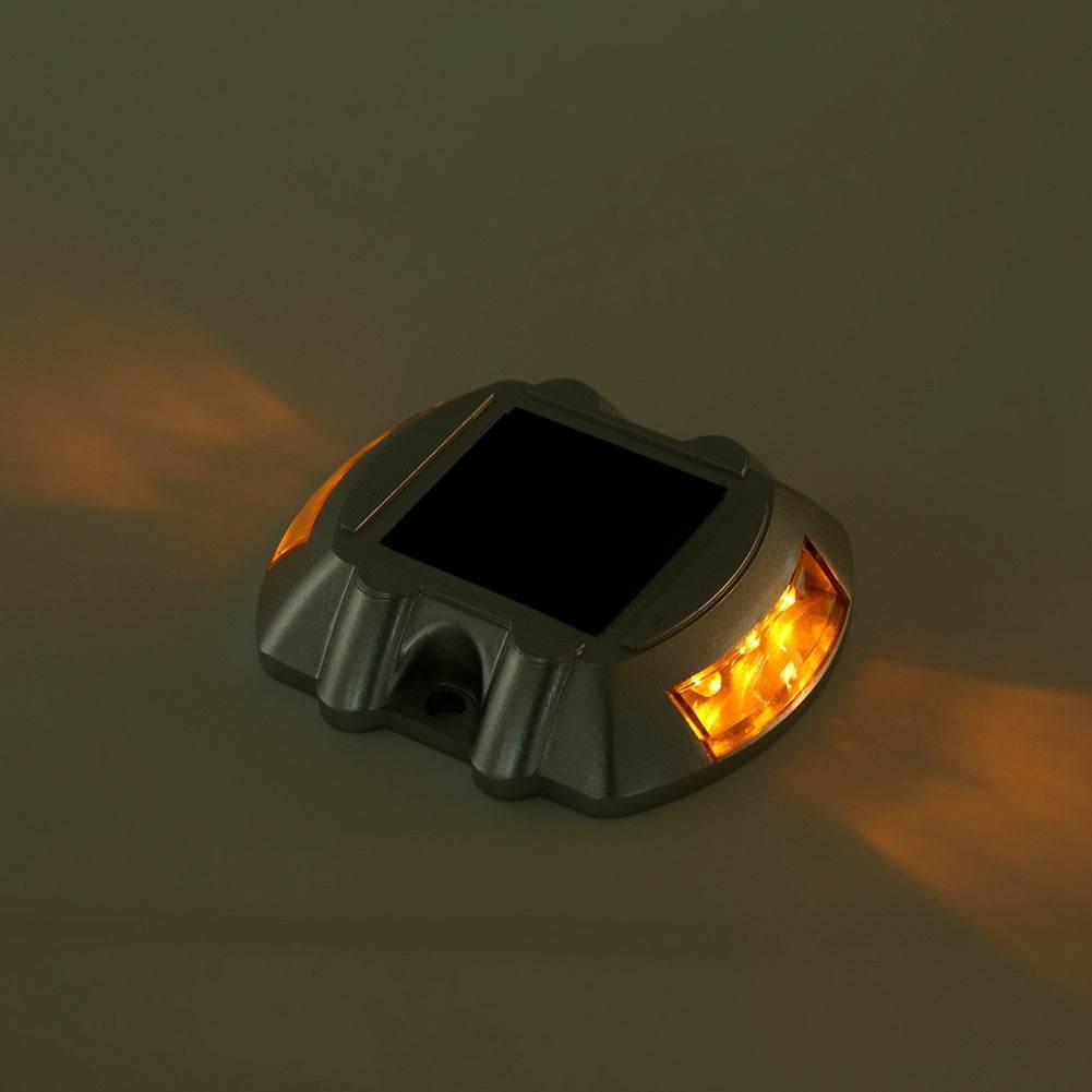 Casting Aluminum Solar Power Waterproof 6 LED Lamp Outdoor Road Driveway Pathway Light Yellow - Velora