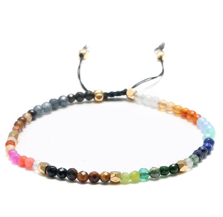 12 Constellation Lucky Stone 3MM Seven Chakra Bracelet - Velora