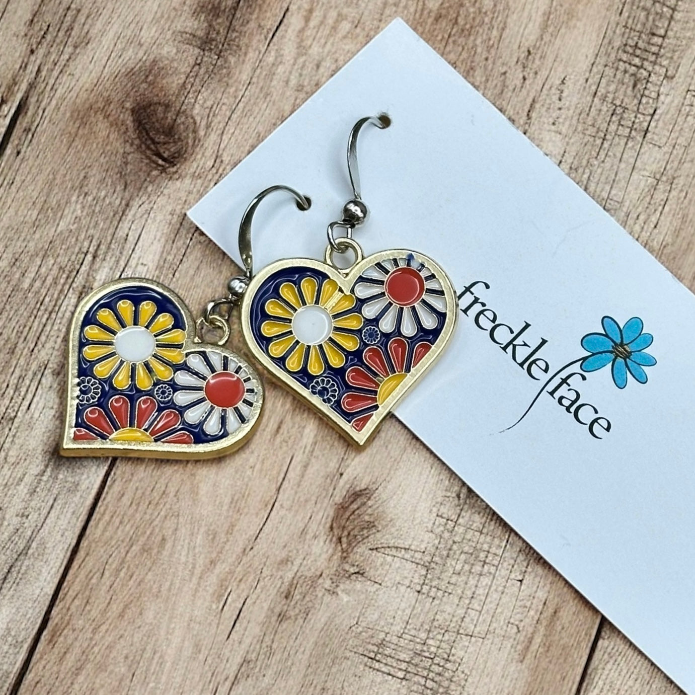 Retro Flower Power Earrings – Colorful Enamel Dangles, Hypoallergenic & Lightweight - Velora