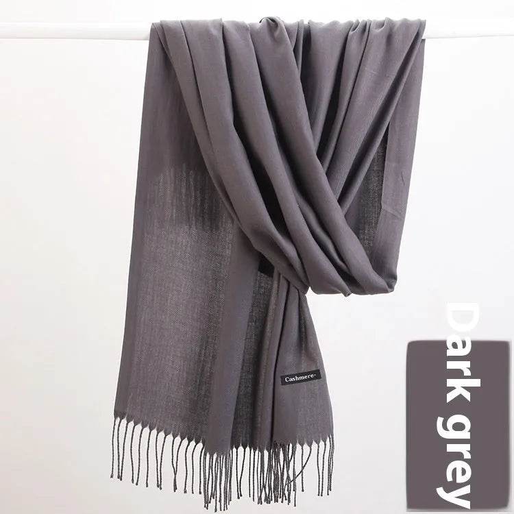 Pure Color Warm Keeping Scarf All-match Cashmere Shawl - Velora