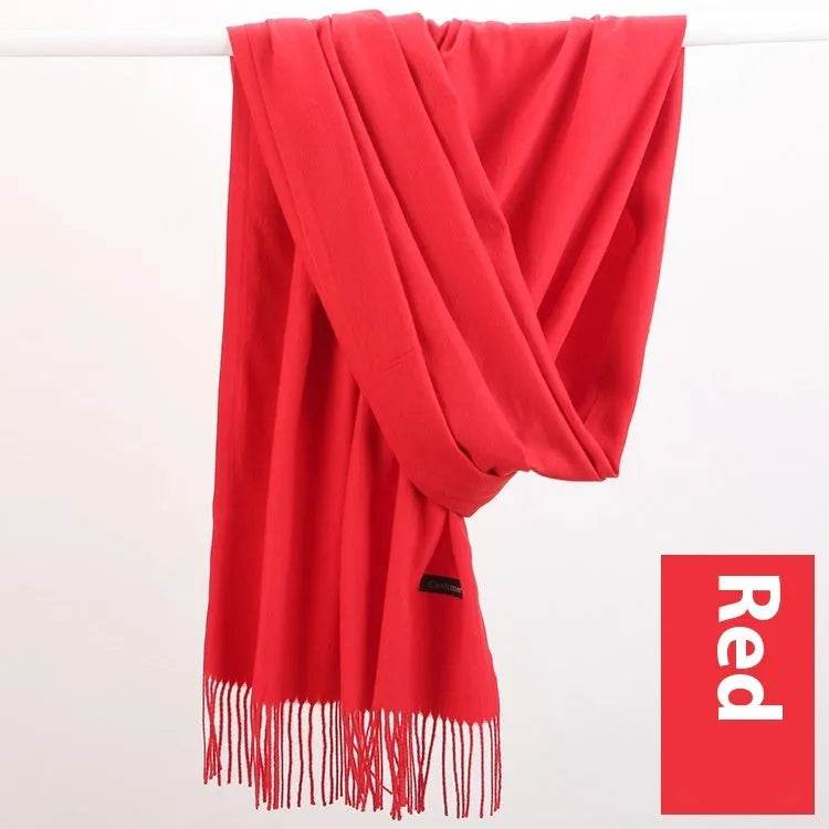 Pure Color Warm Keeping Scarf All-match Cashmere Shawl - Velora