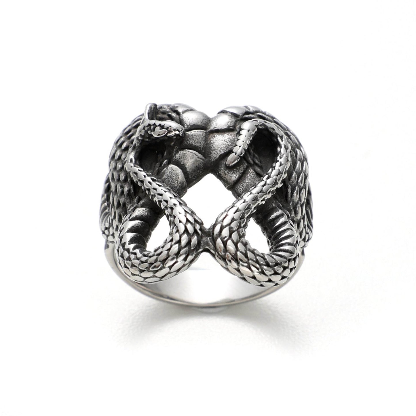 Tiger Head Snake Titanium Steel Ring Ring Ornament - Velora