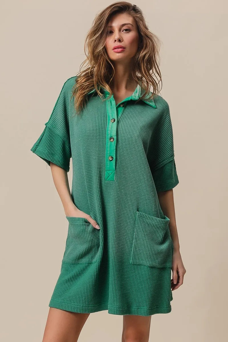 BiBi Dip Dye Mineral Washed Knit Dress - Velora