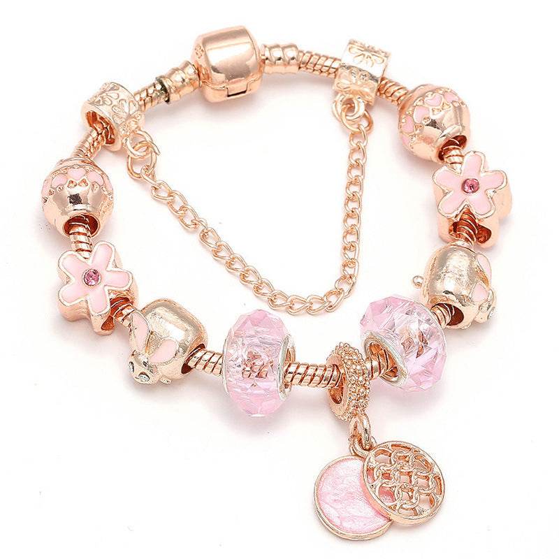 Fashion Love Geometric Rose Gold Bracelet Women's Jewelry - Velora