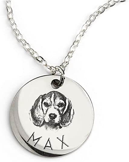 Personalized Pet Photo Disc Necklace Ladies Kitten Name Pendant Necklace Custom Animal Stainless Steel Necklace Jewelry - Velora
