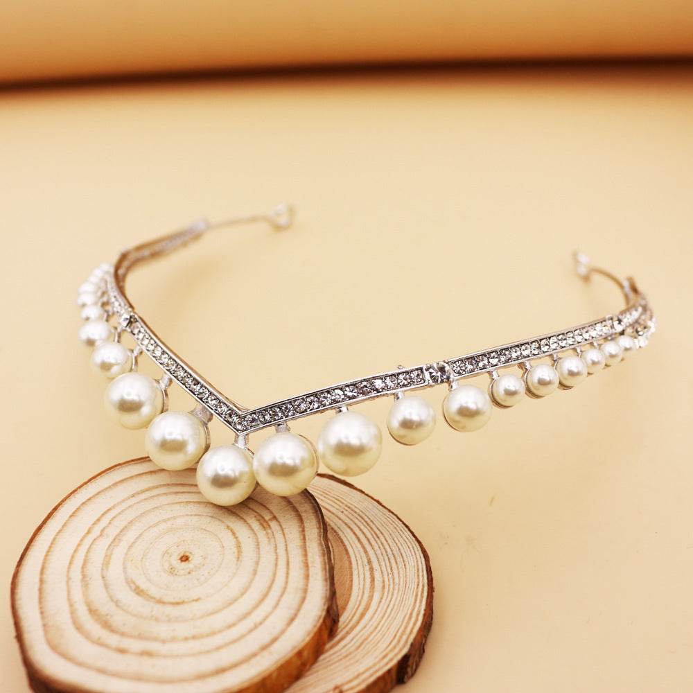 Bride's Wedding Crown Alloy Pearl - Velora