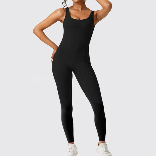Women Sleeveless Flare Jumpsuits Fitness Yoga Long Pants - Velora
