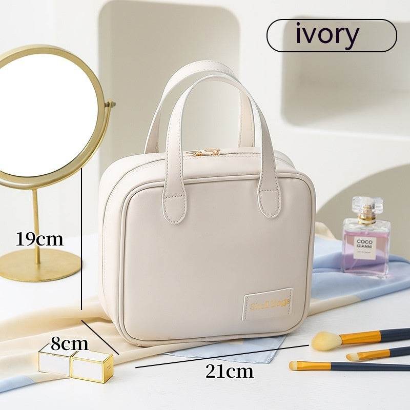 PU Large Capacity Travel Make Up Storage Organizer Makeup Pouch Cosmetic Bag Shell Bags - Velora