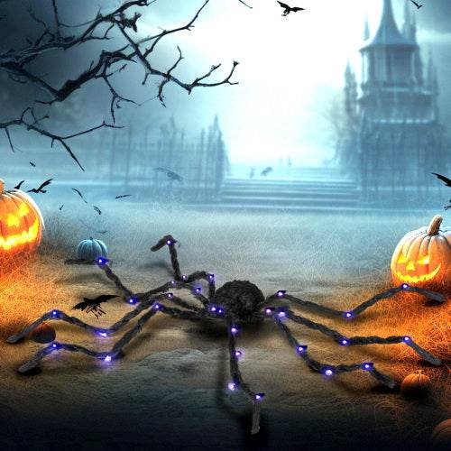HOMCOM 3.25 Outdoor Halloween Decoration, Light-up Oversized Spider Halloween Prop With Light Up Bendable Legs - Velora