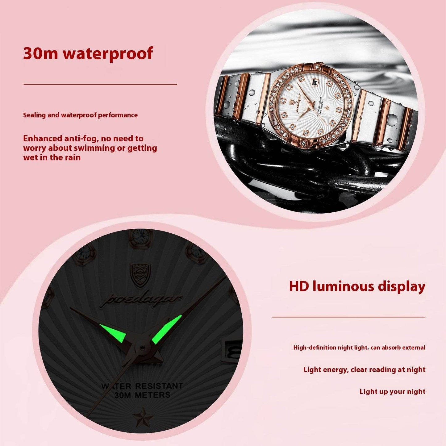 Women's Waterproof Luminous Ultra-thin Watch - Velora
