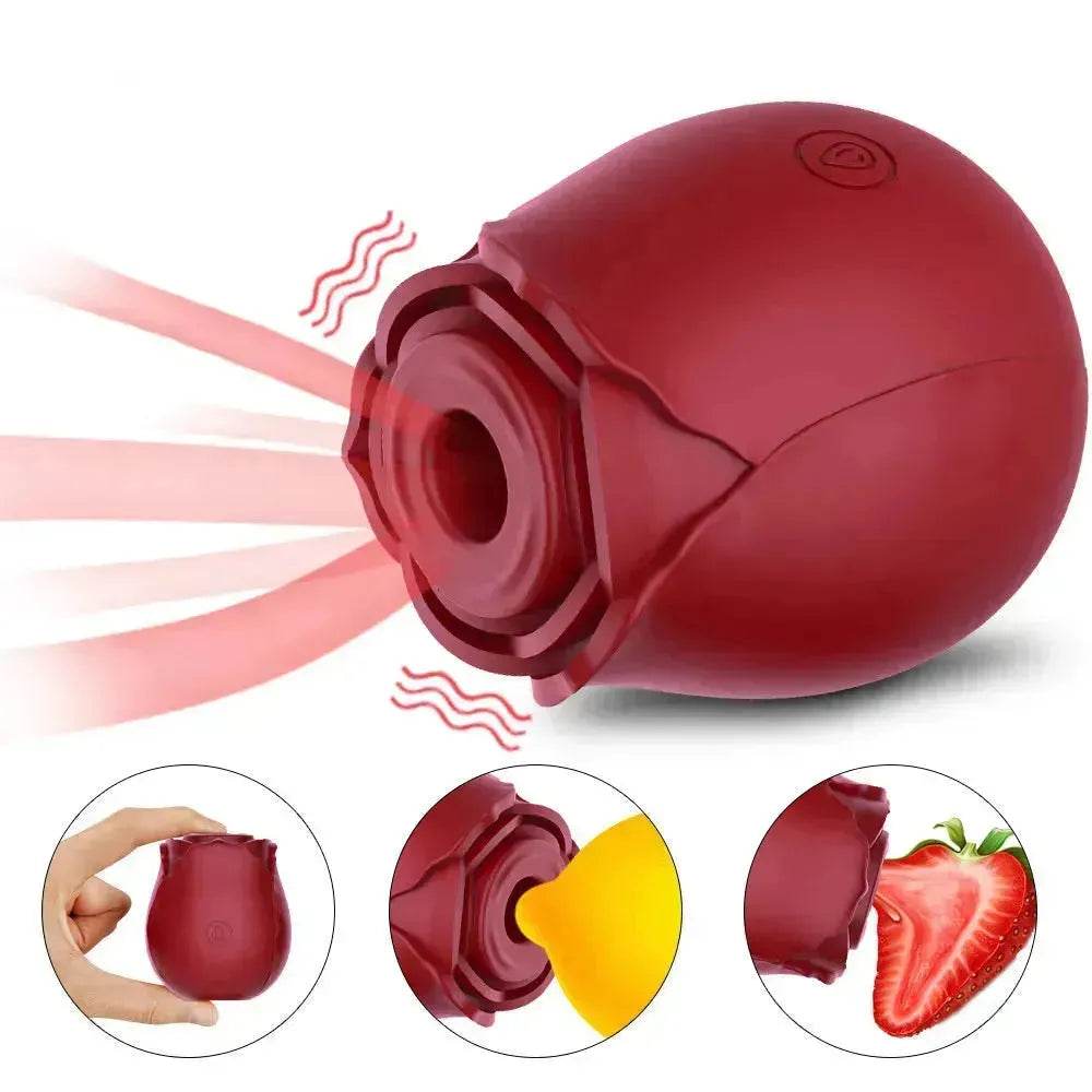 Rose Sec Sucking Tongue Licking Vibrating Toy Rose Toy for Women - Velora