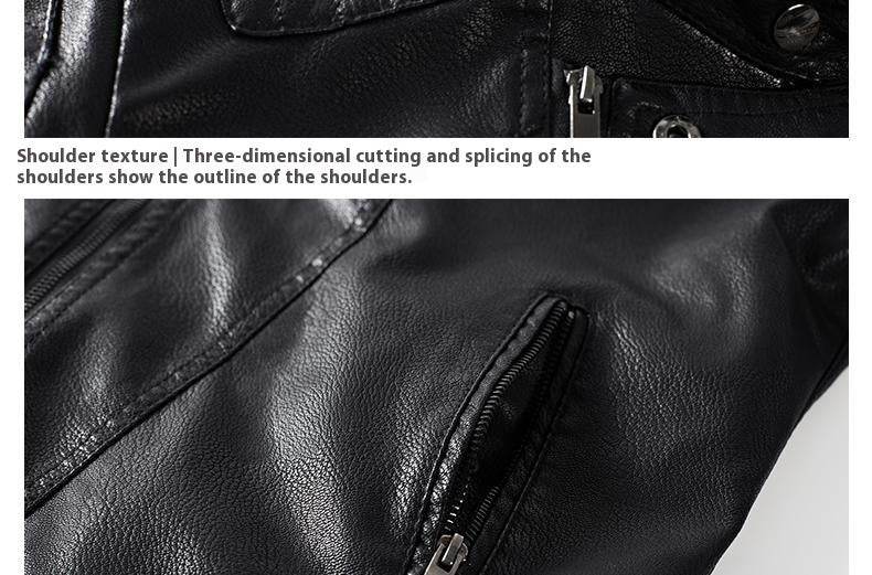 Trendy Leather Jacket Men's Fleece-lined PU Jacket - Velora