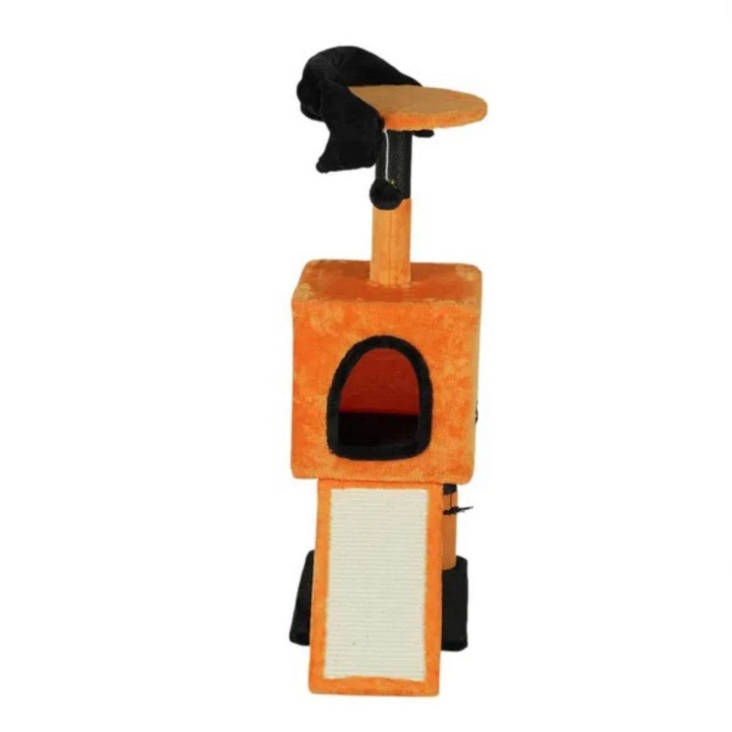 39.4 Halloween Cat Tree, Cat Tower Cat Tree For Indoor Cats With Spacious Cat Condo, Sisal Scratching Posts, Hanging Toys, Orange Black