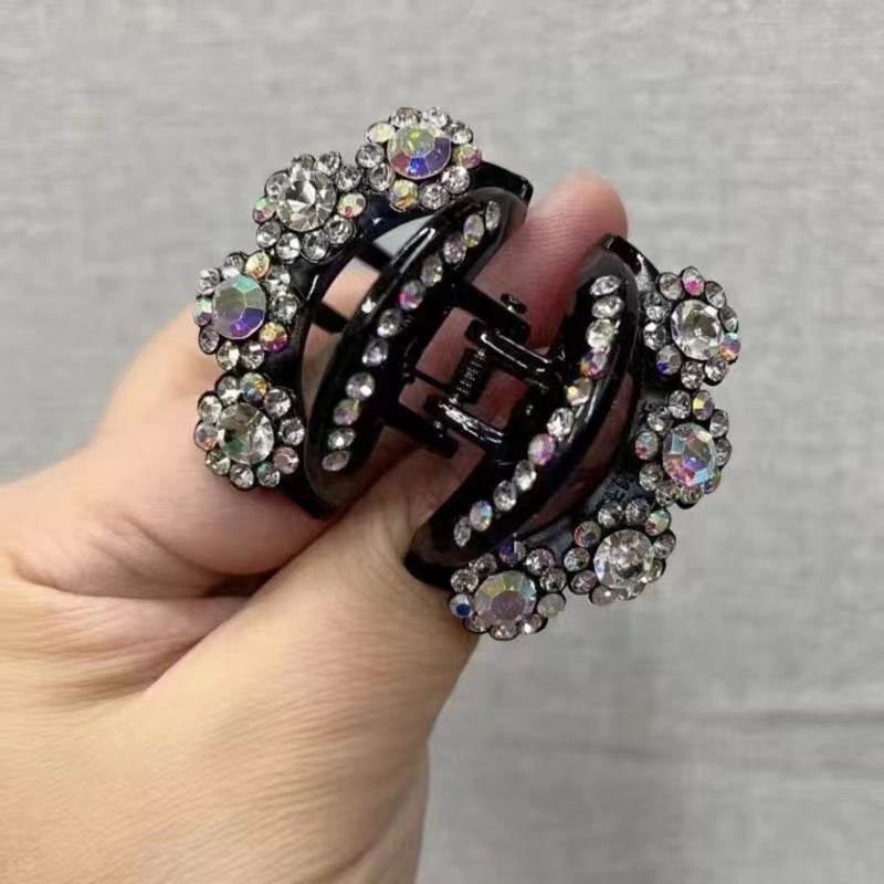 Rhinestone Flower Hair Clip – Korean Style Barrette
