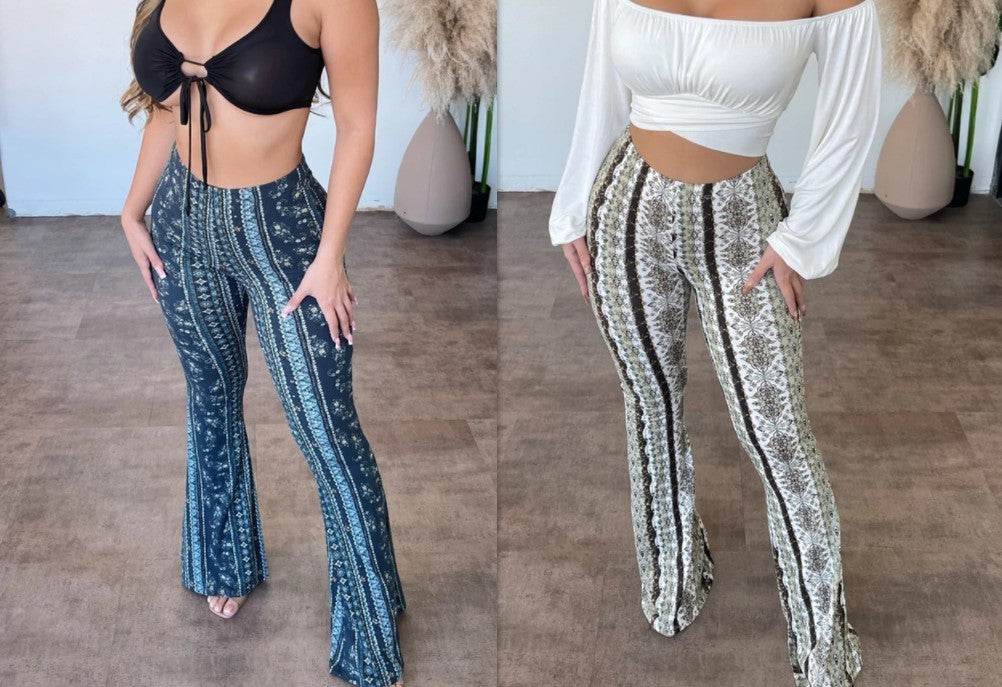 High Elastic Tight Pants Slim Sexy Print Trousers Womens Clothing - Velora