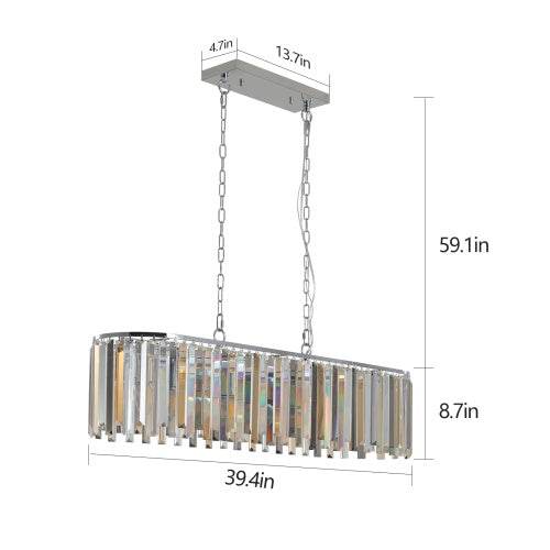 Modern Oval Crystal Chandelier Luxury Home Decor Fixtures- Bulb is not included - Velora