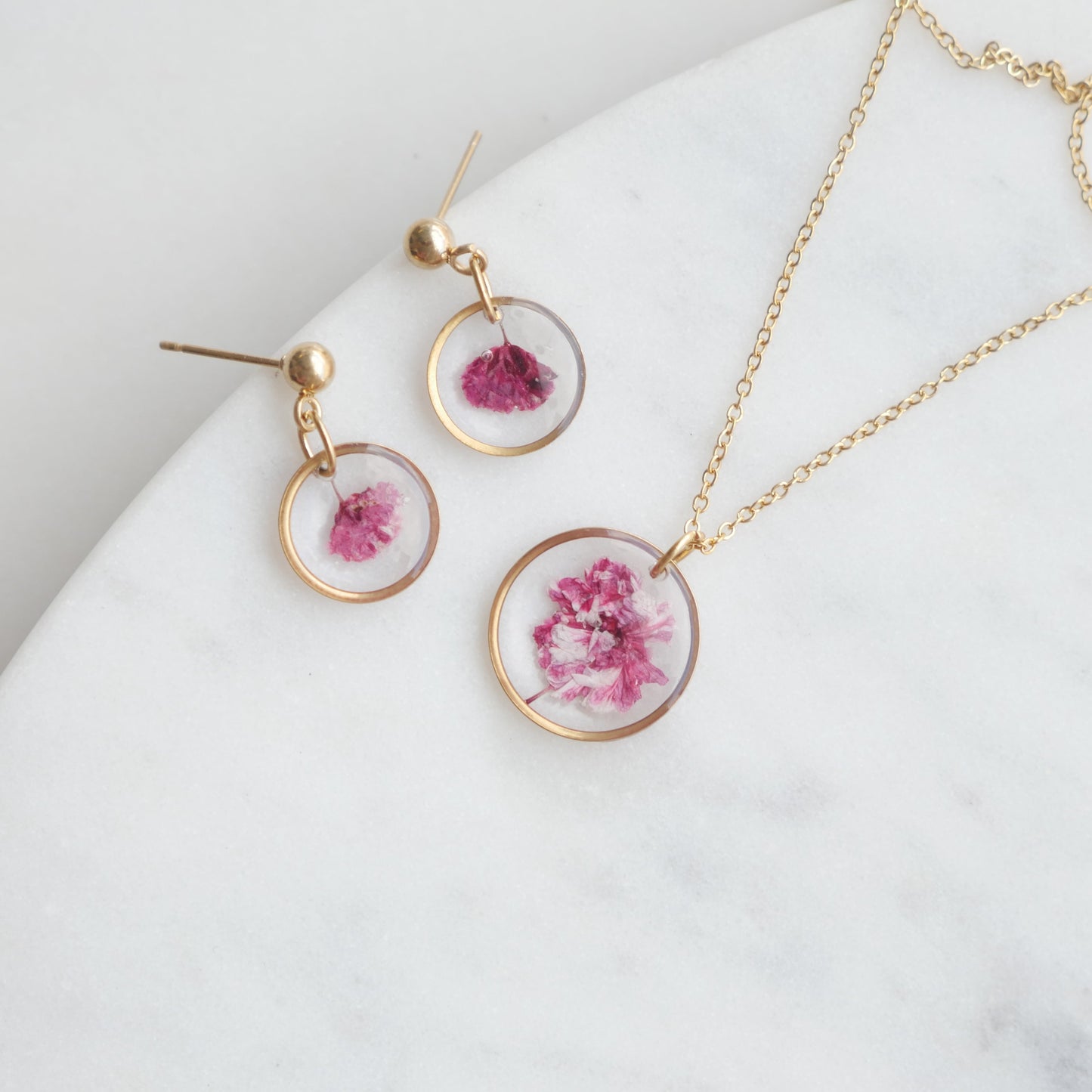 Parure Gigi fushia - rond - Velora