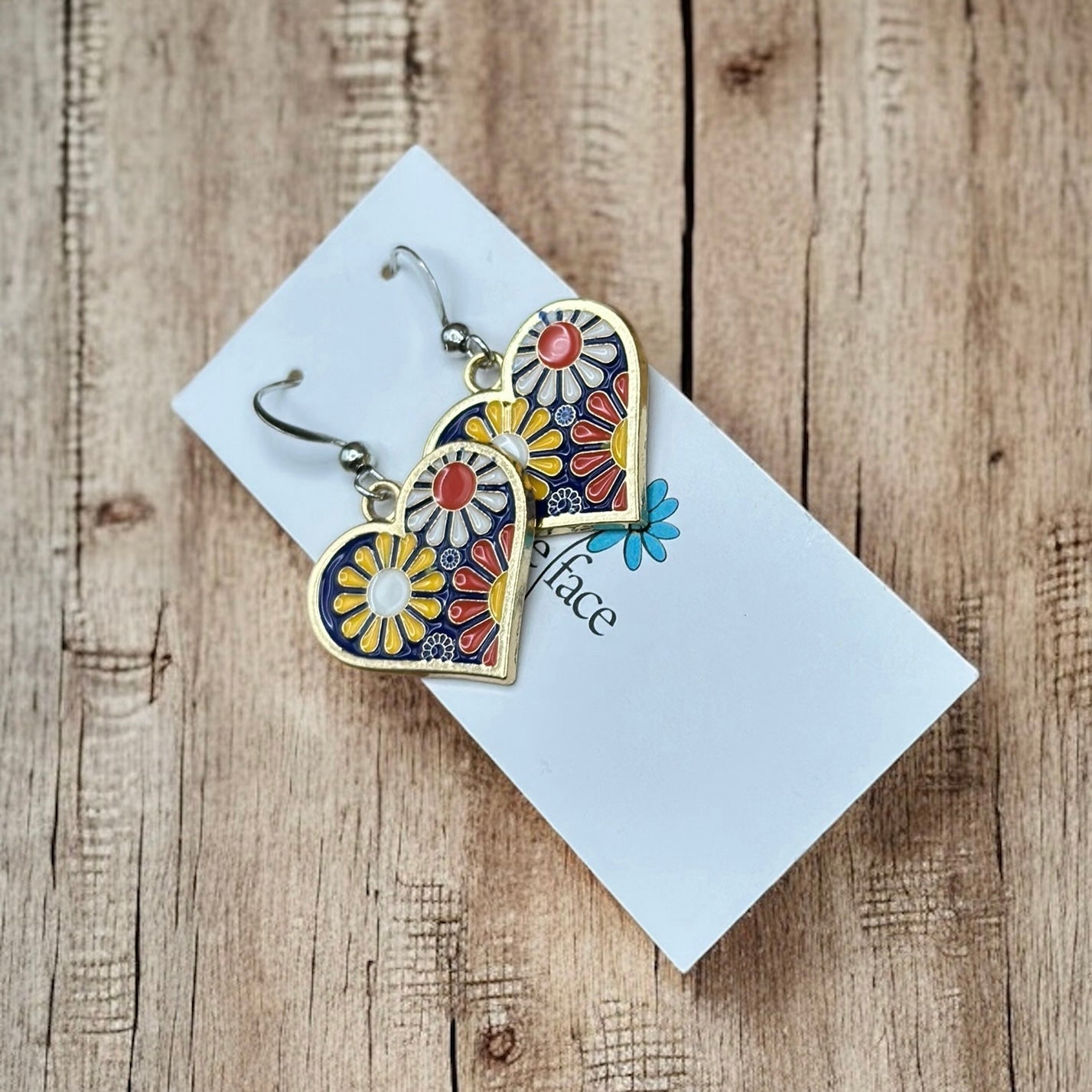 Retro Flower Power Earrings – Colorful Enamel Dangles, Hypoallergenic & Lightweight - Velora